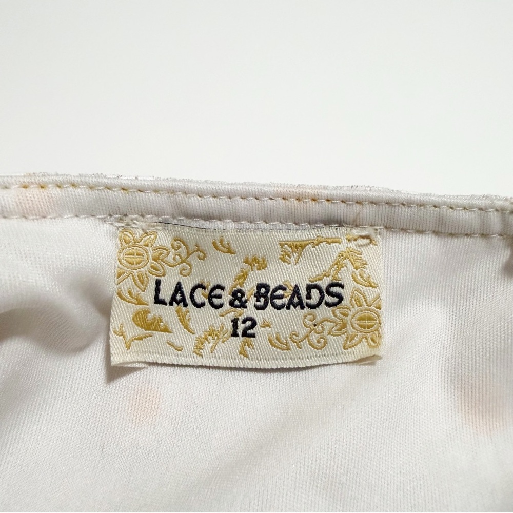 Lace & Beads Tulle Daisy Tiered Mini Dress - Picture 11 of 14